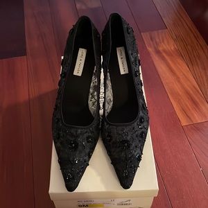 Size 9 Lord & Taylor black mesh/sequins heels